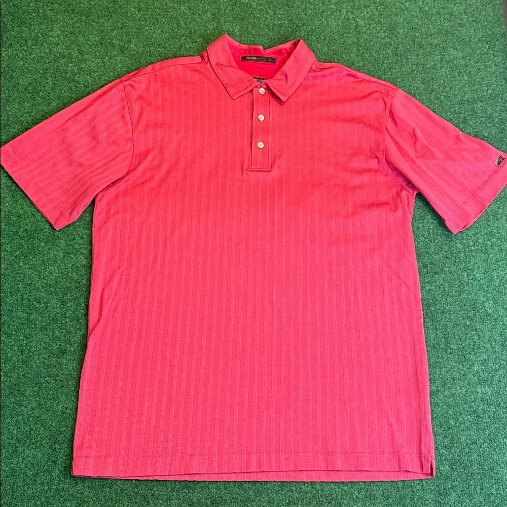 Vintage Tiger Woods Collection by Nike Dri-Fit Polo (Light red-ish color / Sz L) - Picture 4 of 7